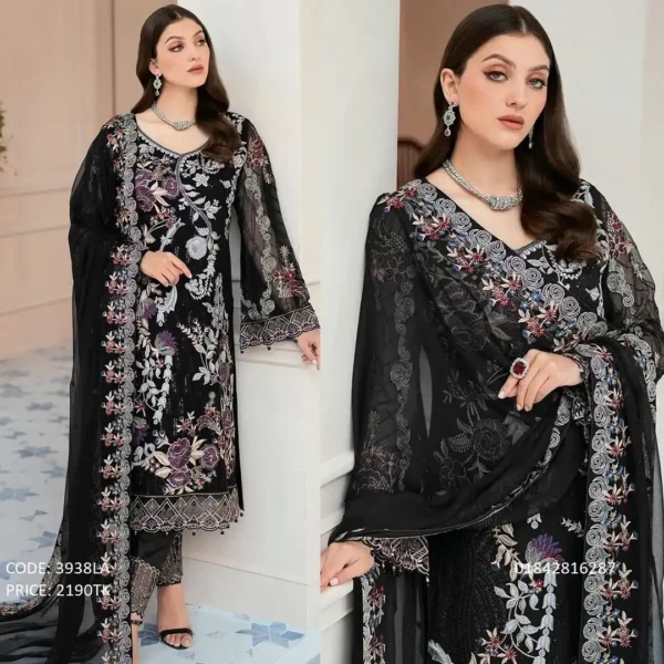 Soft Georgette Embroidery Salwar Kameez Party Dress