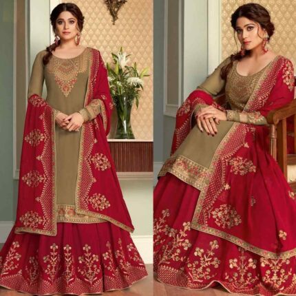 Beautiful Designer Dress Embroidery Three Piece Georgette