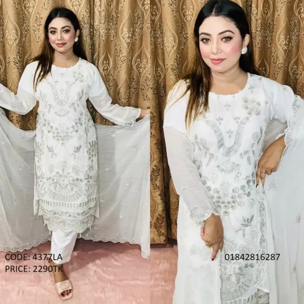 Treany Embroidery Work party Dress