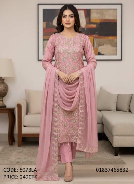 exclusive-ladies-party-wear-three-piece-pink-color-bangladesh