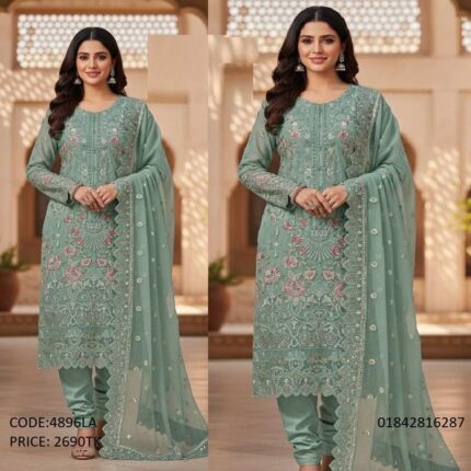 Premium-Mint-Green-Georgette-Embroidery-Three-Piece-4896LA