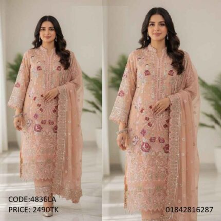Luxury Organza Three Piece 4836LA পার্টি ড্রেস কালেকশন