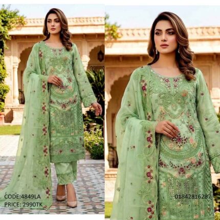 Sadabahar Premium Embroidered Three Piece Suit Code 4849LA