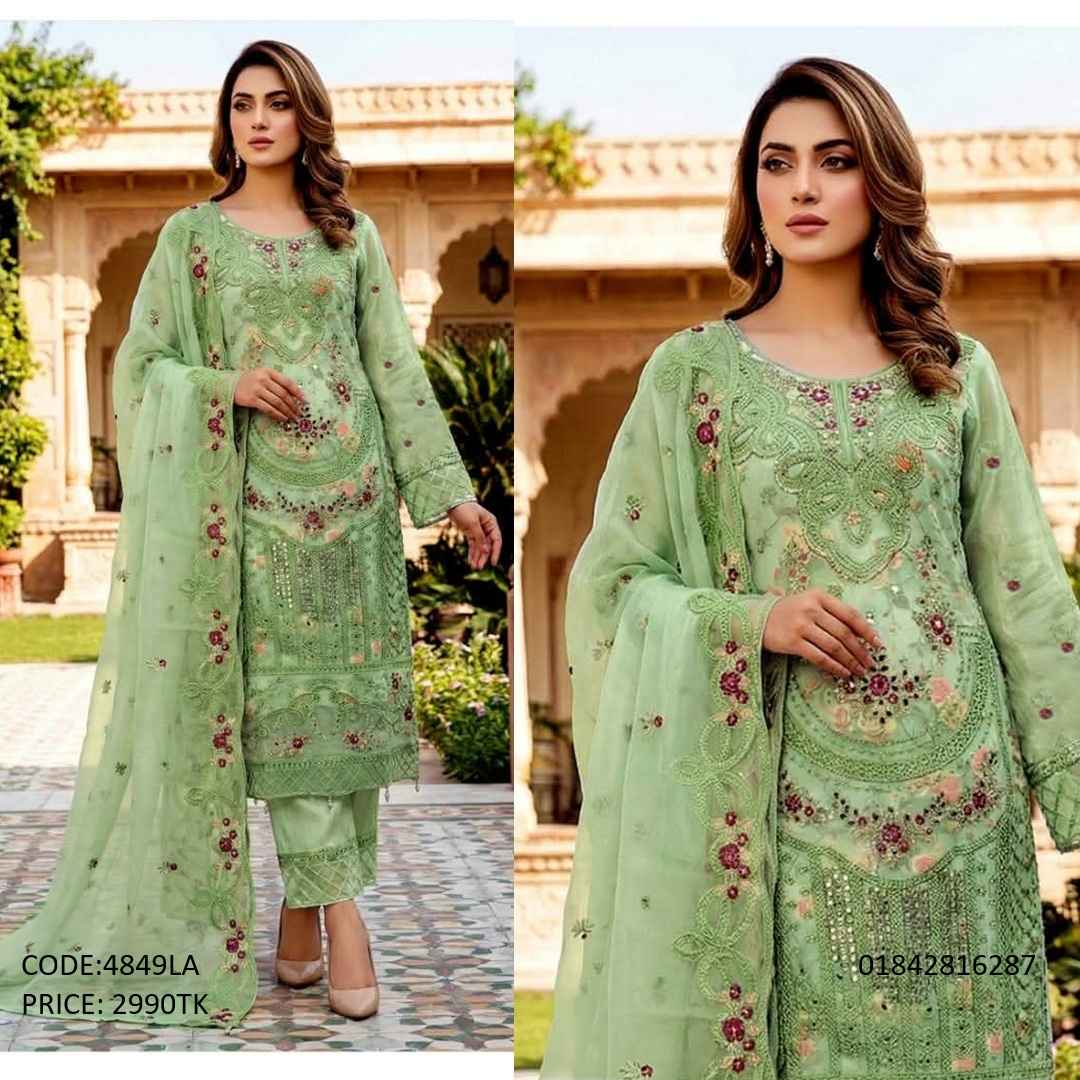 Sadabahar Premium Embroidered Three Piece Suit Sadabahar Premium Embroidered Three Piece Suit Code 4849LA