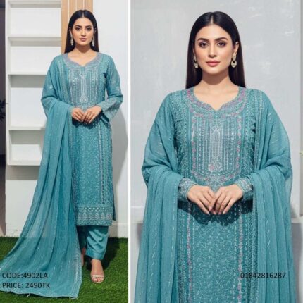 exclusive-teal-blue-georgette-three-piece-suit-code-4902la-bangladesh
